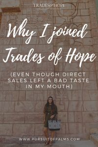 Find out the 5 reasons why I left my previous MLM/Direct Sales company to join Trades of Hope, a missional and Fair Trade direct sales company! Click to read and email tawnyandluke@kindredmovement.com with any questions you may have about joining! #tradesofhope #directsales #fairtrade #ethical