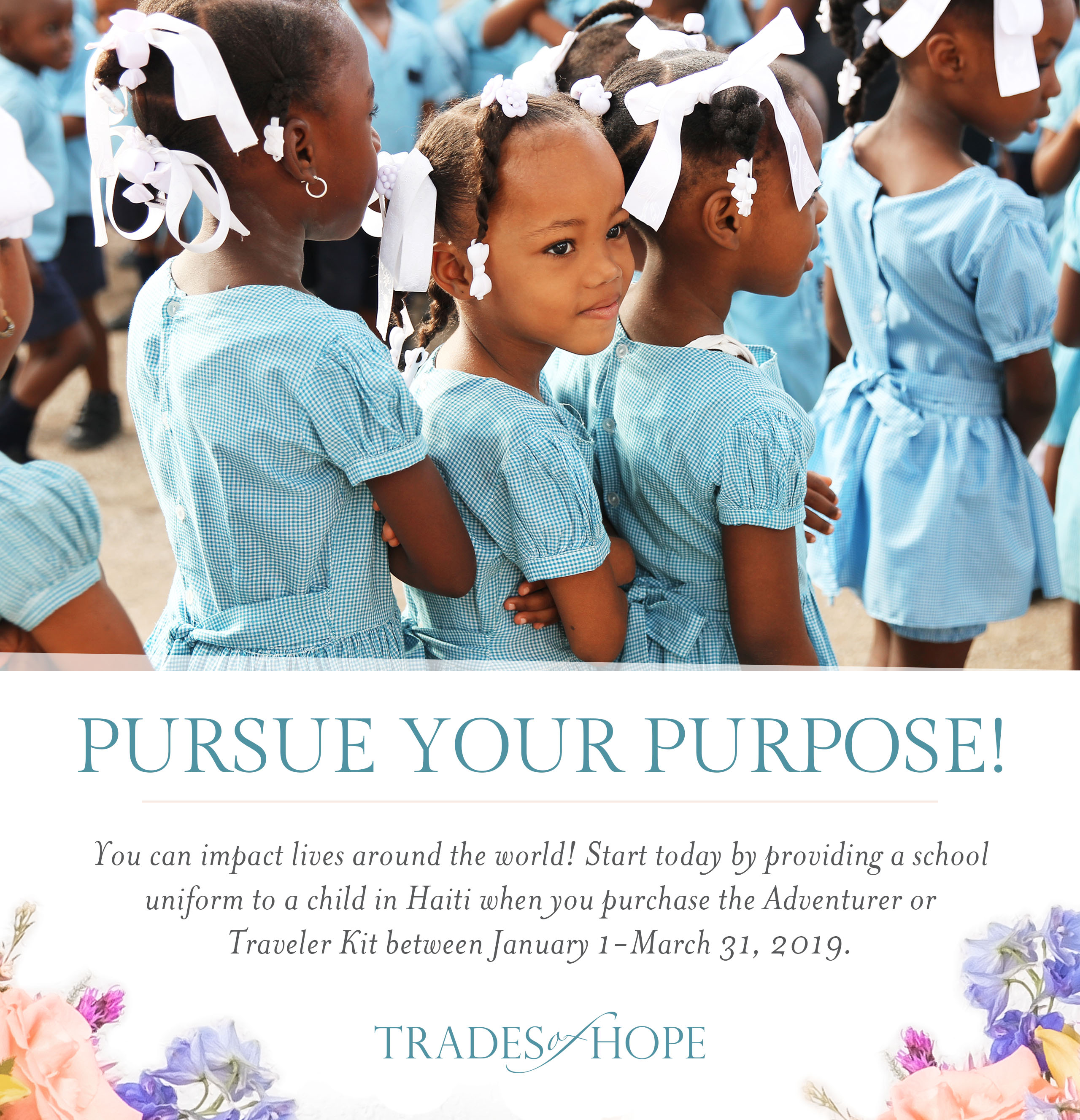 Find out how YOU can provide a school uniform to a child in Haiti with Trades of Hope! Start your business that impacts people all around the globe with Trades of Hope today! Click to read and email tawnyandluke@kindredmovement.com with any questions you may have about this incentive! #tradesofhope #directsales #fairtrade #ethical